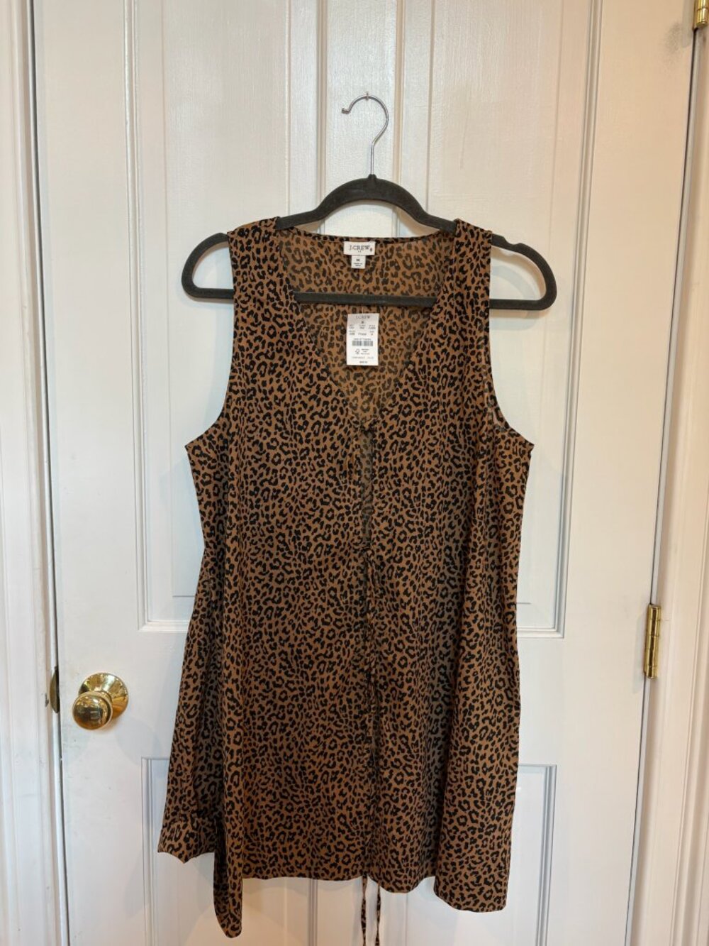 J.Crew Factory Leopard Print Sleeveless V-Neck Top